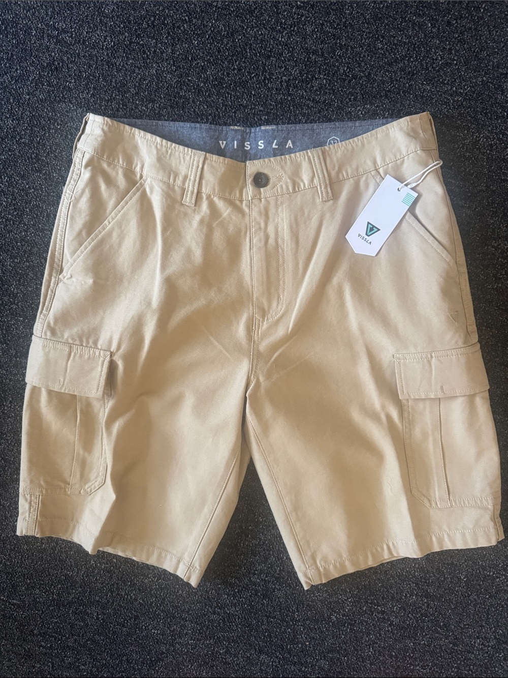 VISSLA Khaki Cargo Shorts with Utility Pockets
